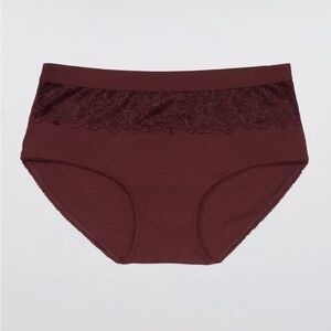 🤎 NEW Aerie M Brown Lace Cotton Boybrief Underwear 🎀
